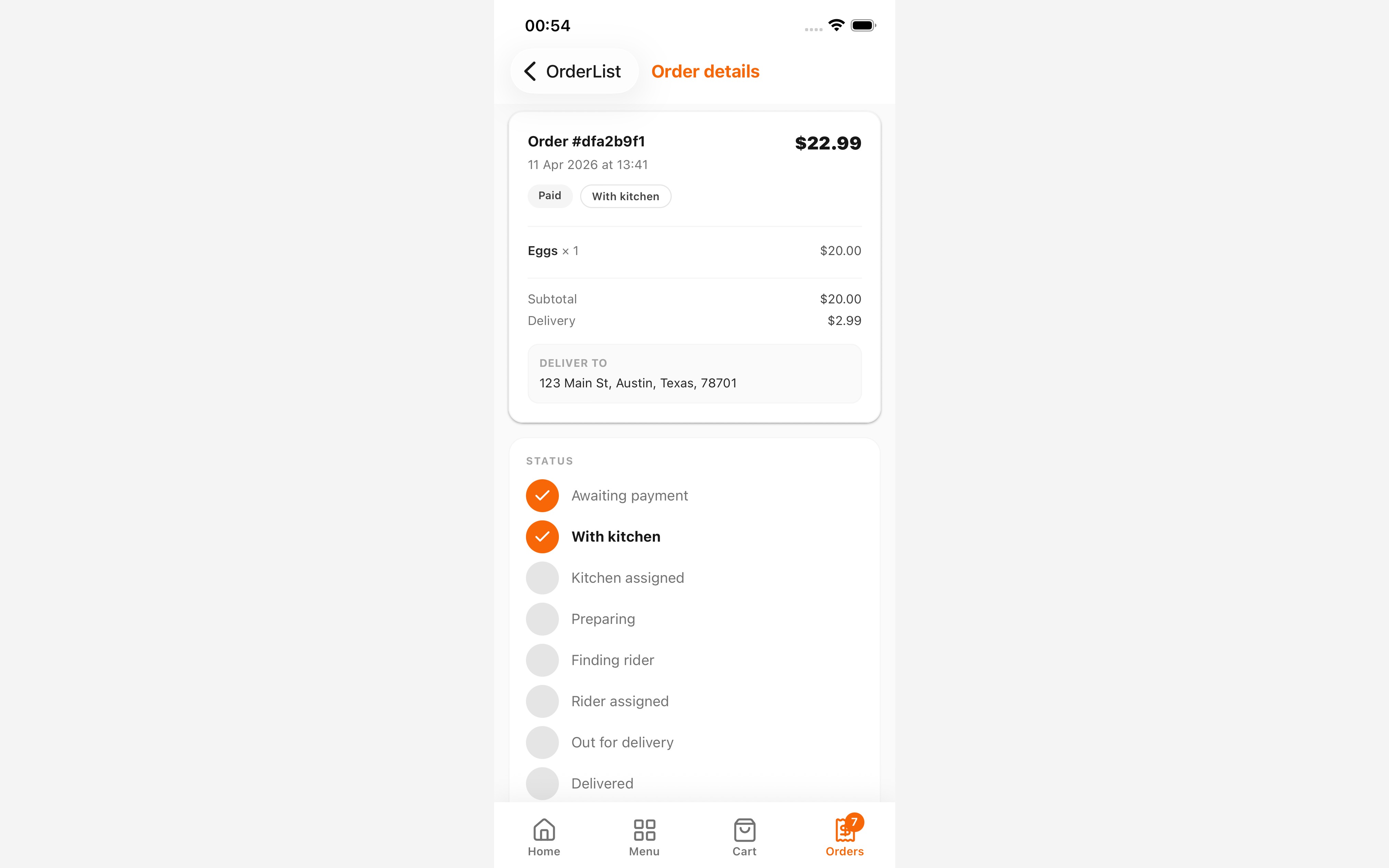 Multi-Role Food Delivery System with Real-Time Chat & Tracking(iOS & Android), screenshot 6 of 6
