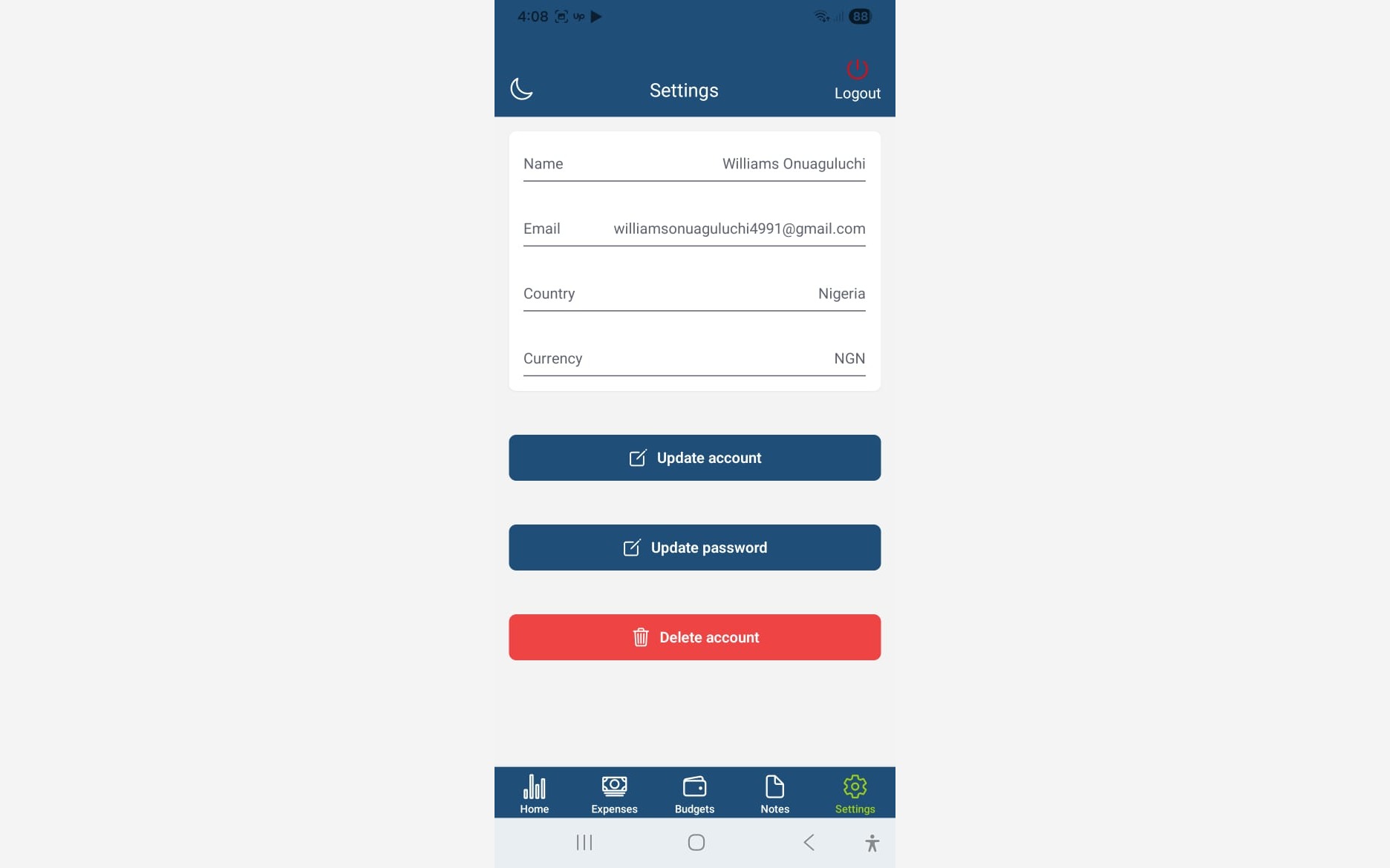 Planary Mobile iOS and Android App, screenshot 4 of 5