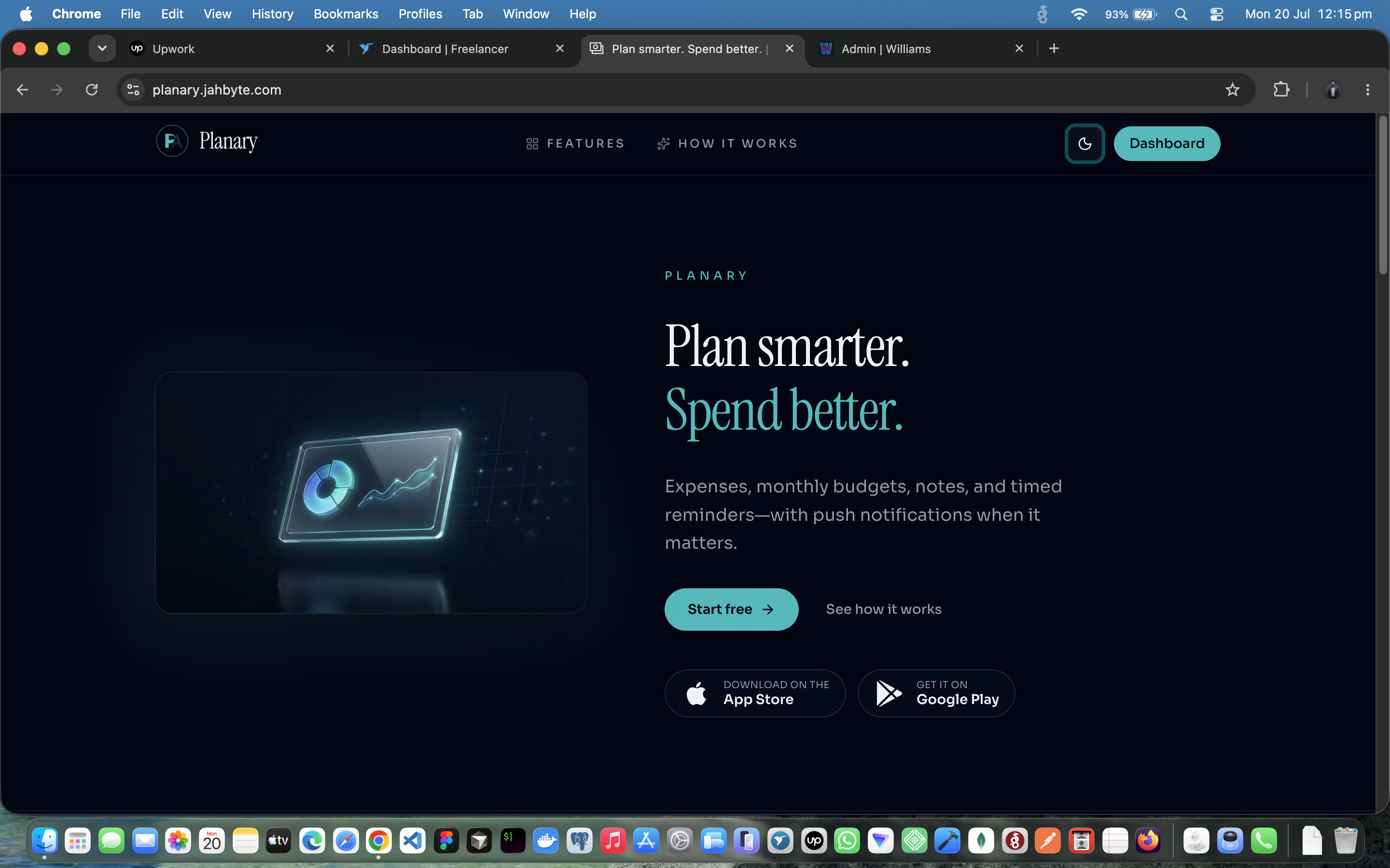 Planary – Productivity & Personal Finance Web App, screenshot 1 of 4