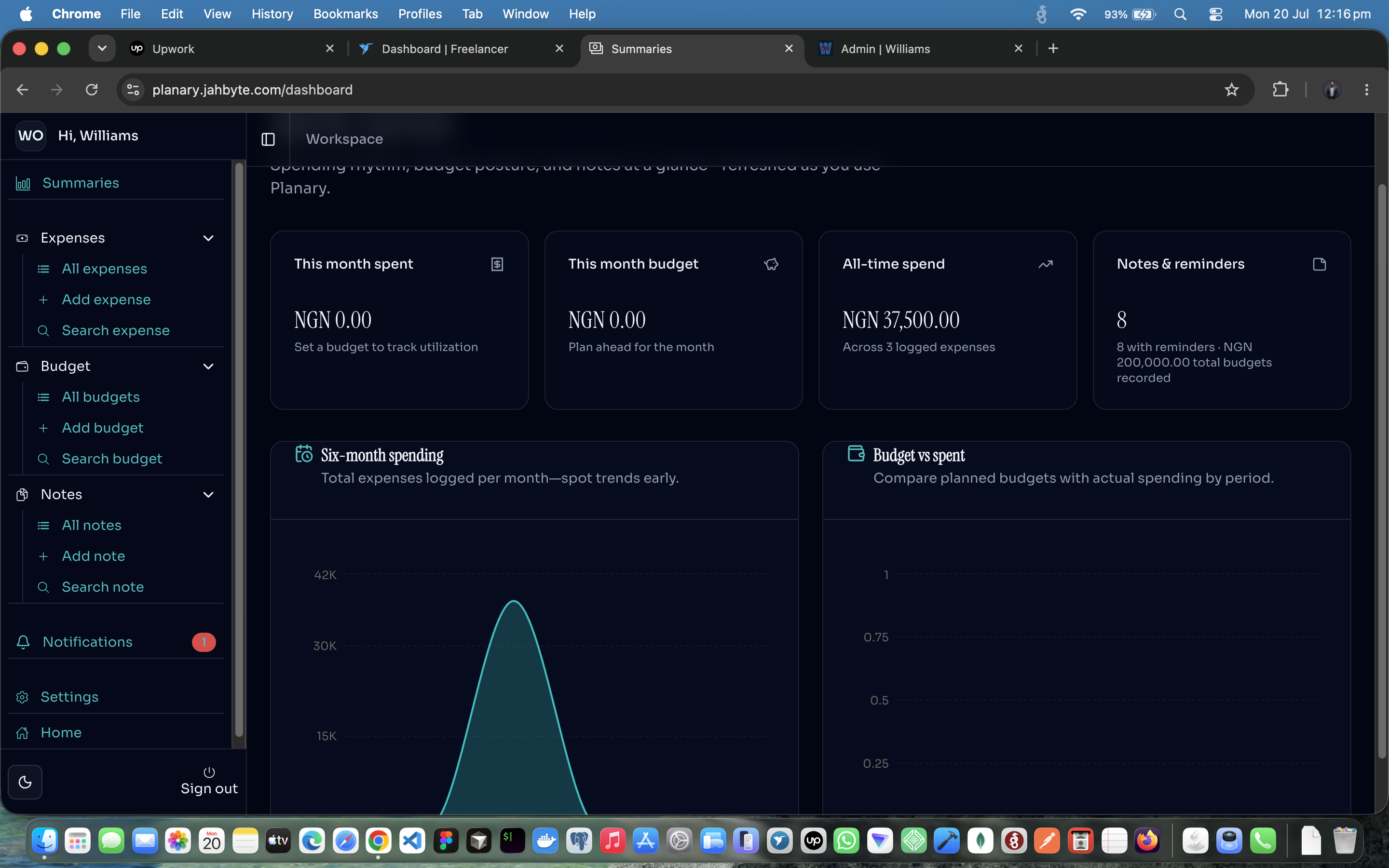 Planary – Productivity & Personal Finance Web App, screenshot 4 of 4