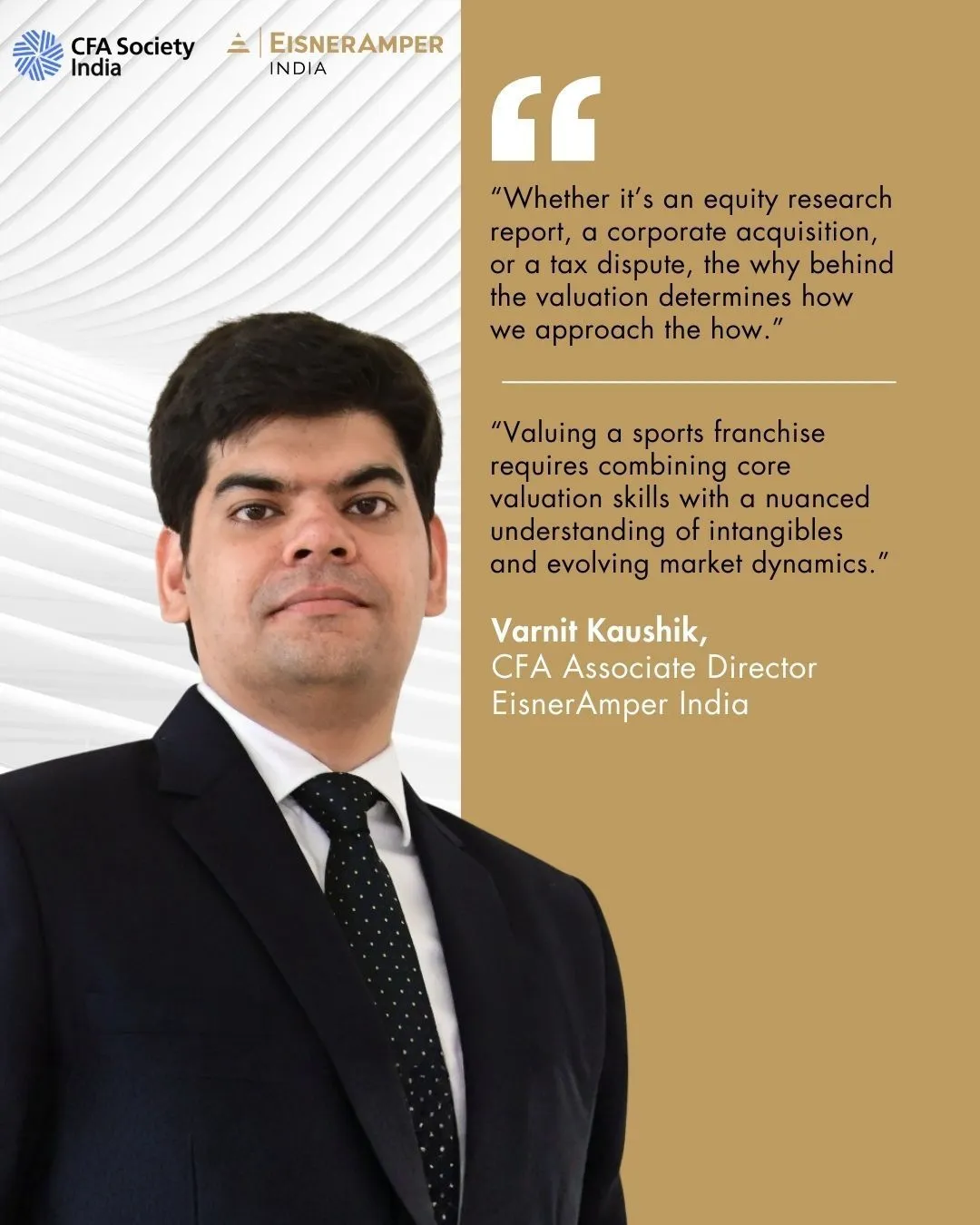 Varnit Kaushik, CFA, was featured in the CFA Society India Valuation Theme Newsletter 2025