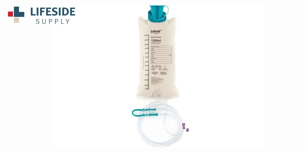 Enteral Feeding Pump Spike Set with Flush Bag Kangaroo OMNI™ ENPlus 1000 mL NonSterile