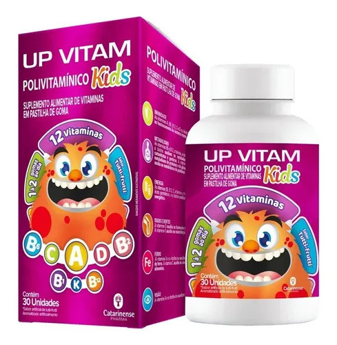 Suplemento Alimentar Up Vitam Polivitamínico Kids 12 vitaminas 30 unidades