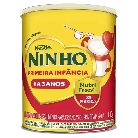 Leite em pó infantil Nestlé Ninho Primeira Infância 1 a 3 anos 800g
