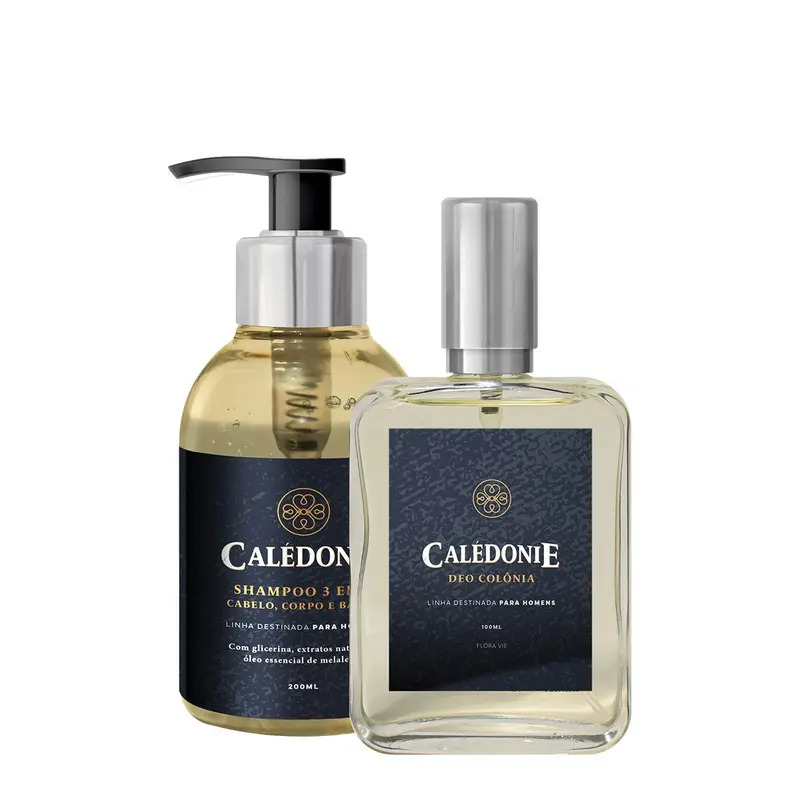 Kit caledone deo colonia e shampoo 3 em 1