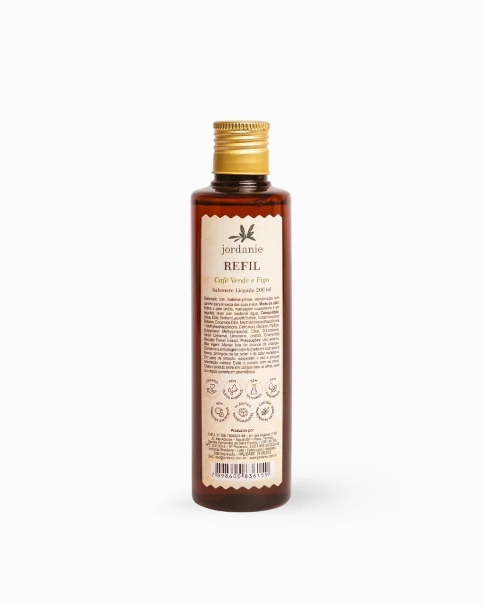 Refil sabonete liquido cafe verde e figo