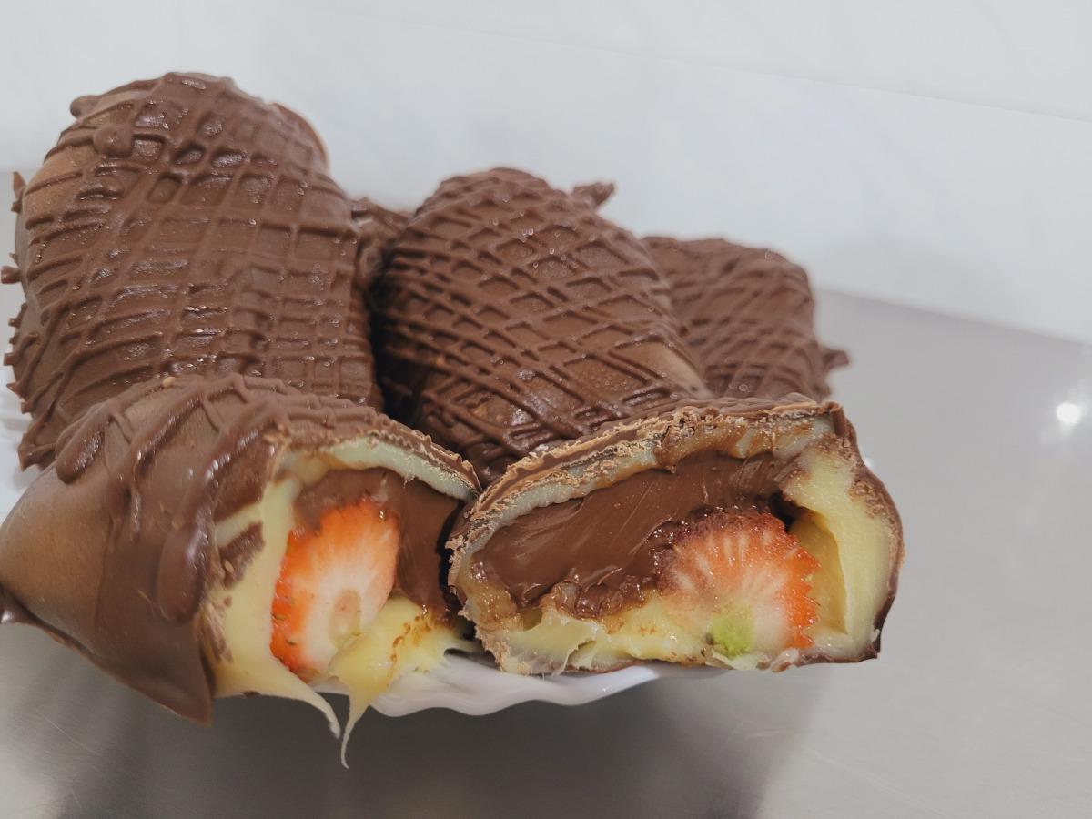 Bombom de morango de nutella