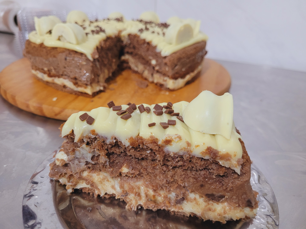 Bolo fatia ouro branco