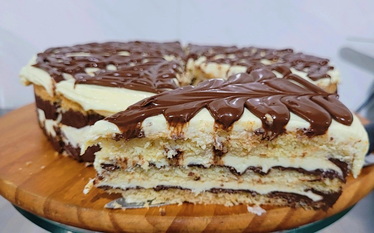 Bolo leite ninho com nutella