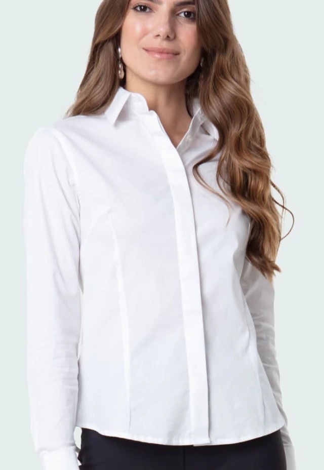 Blusa social feminina manga longa