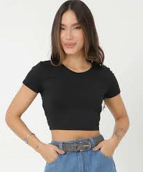 Blusa cropped feminina
