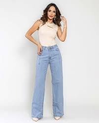 Calça wide leg jeans