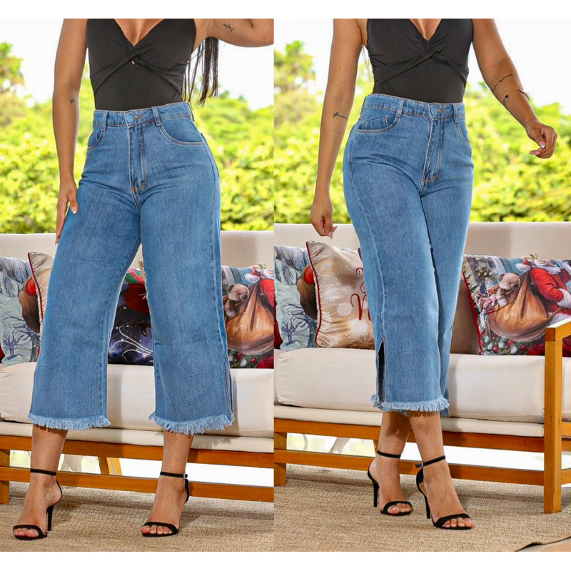 Calça pantacourt feminina