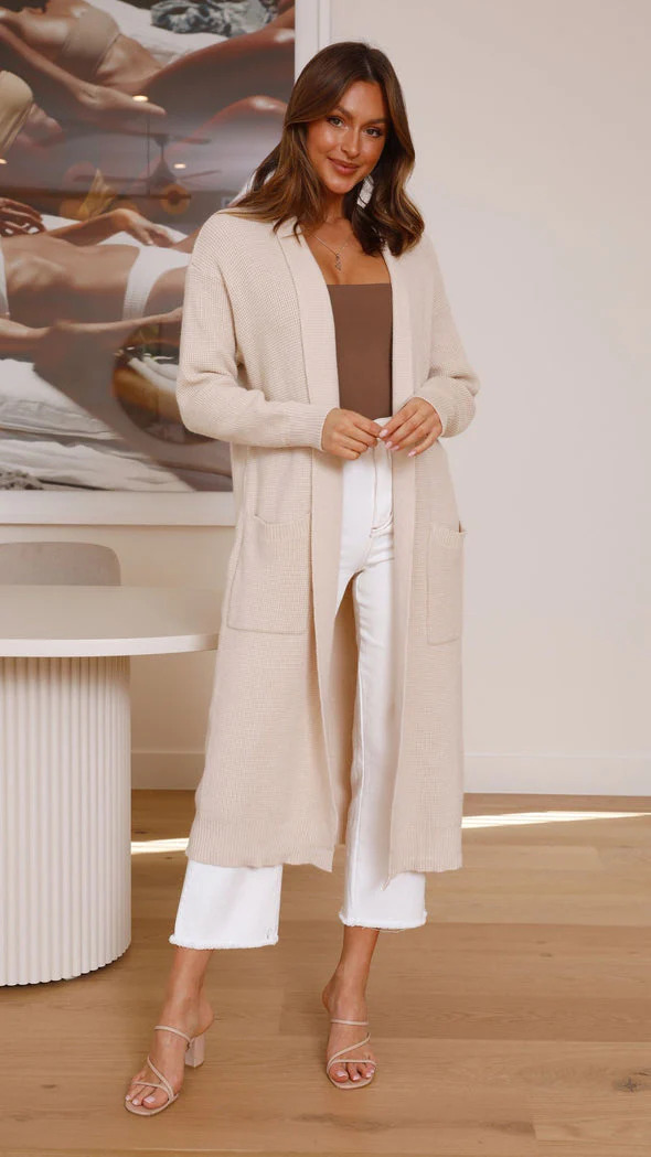 Cardigan alongado feminino