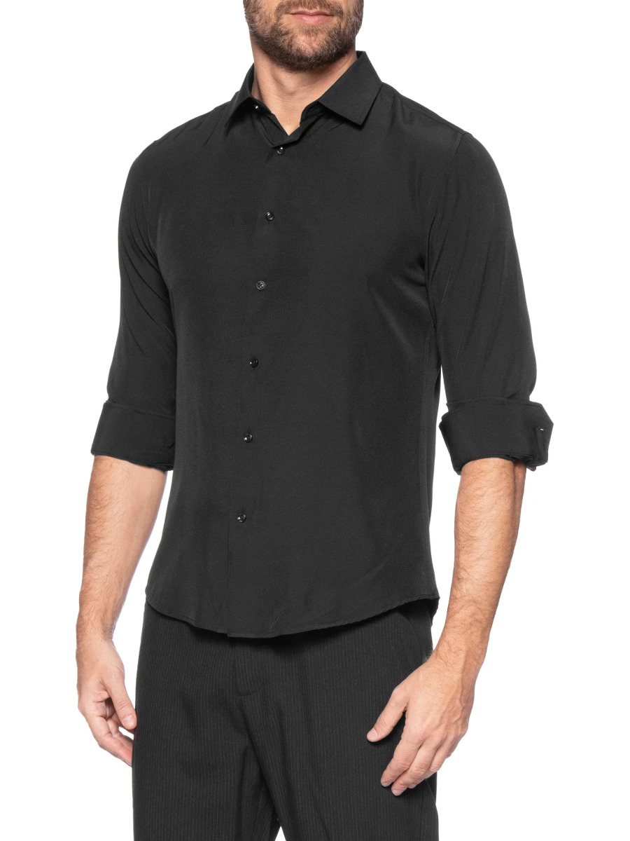 Camisa social preta masculina