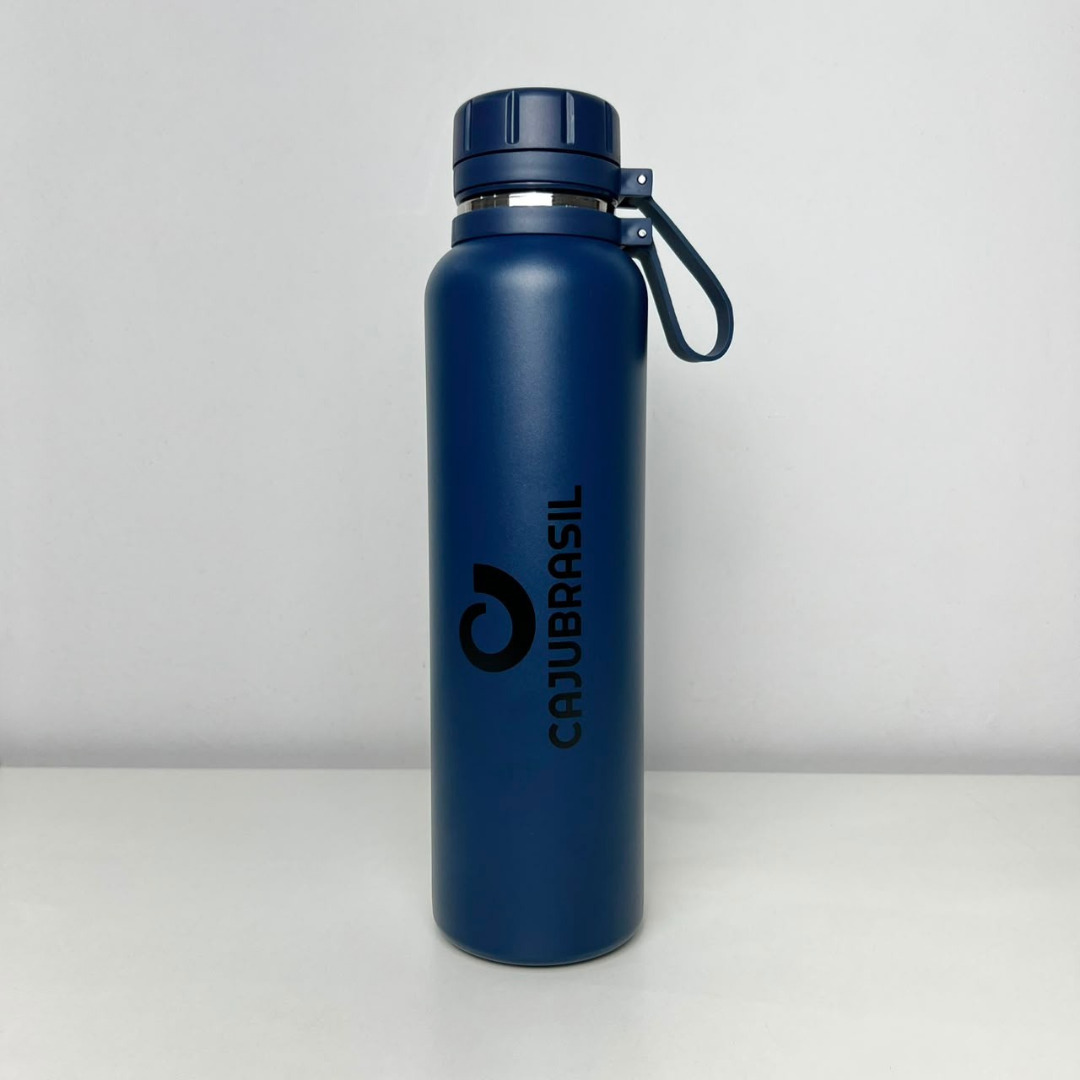 Garrafa térmica - caju brasil - 1 litro - azul marinho