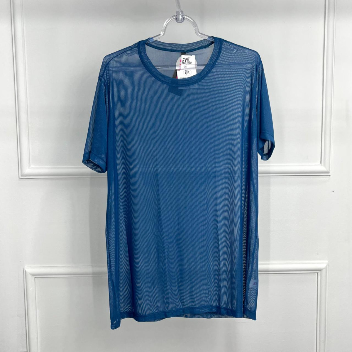 Camisetao plus de tule liso - azul atalaia - g1
