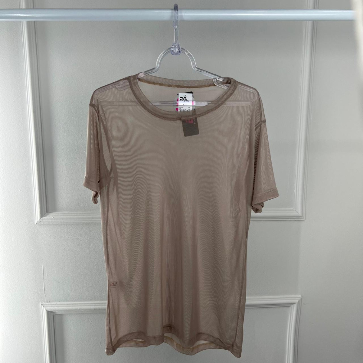 Camisetao plus de tule castanho g1