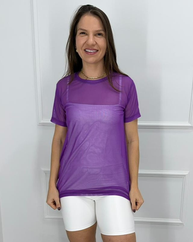 Camisetao de tule purple p/m