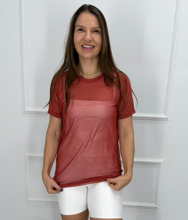Camisetao de tule oriente p/m