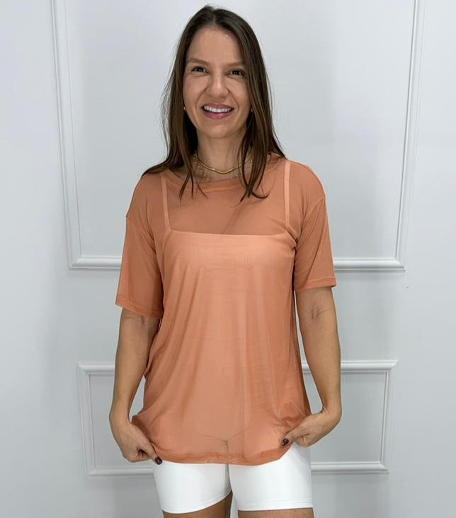 Camisetao de tule sonata cedro p/m