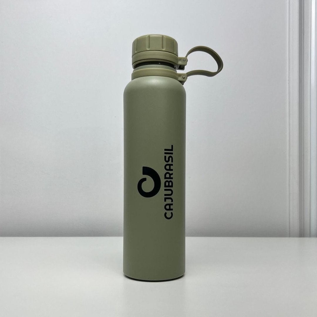 Garrafa térmica - caju brasil - 1 litro - verde croco
