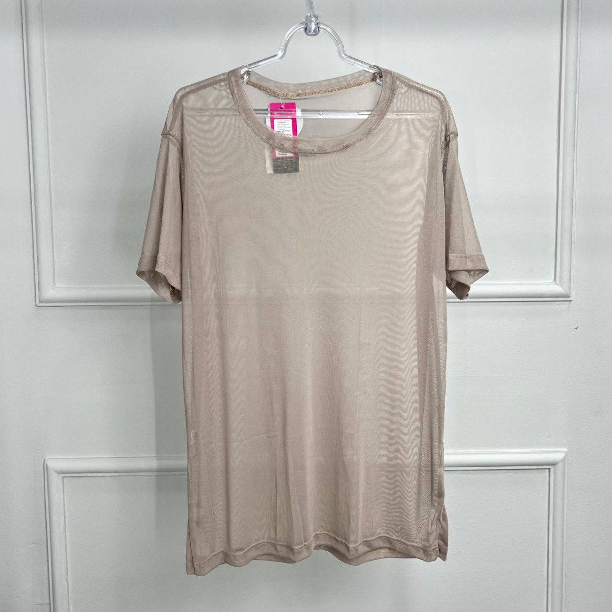 Camisetao plus de tule liso - chocolate - g1