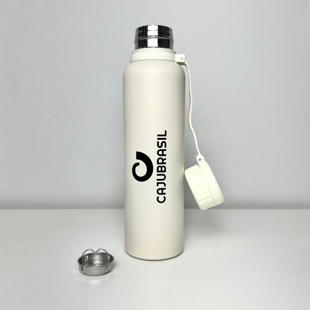 Garrafa térmica - caju brasil - 1 litro - off white