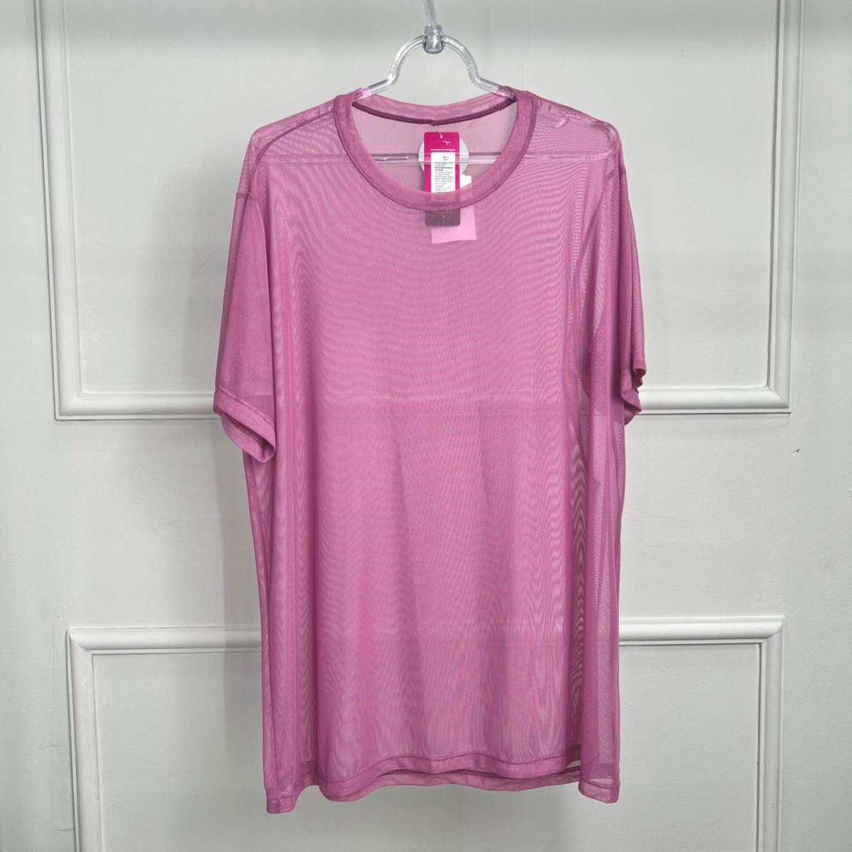 Camisetao plus de tule liso - rosa melissa - g1
