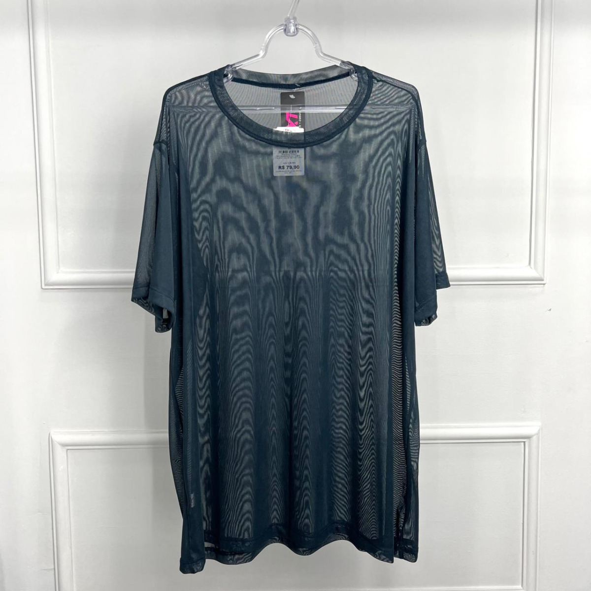 Camisetao plus de tule - azul noturno - g1