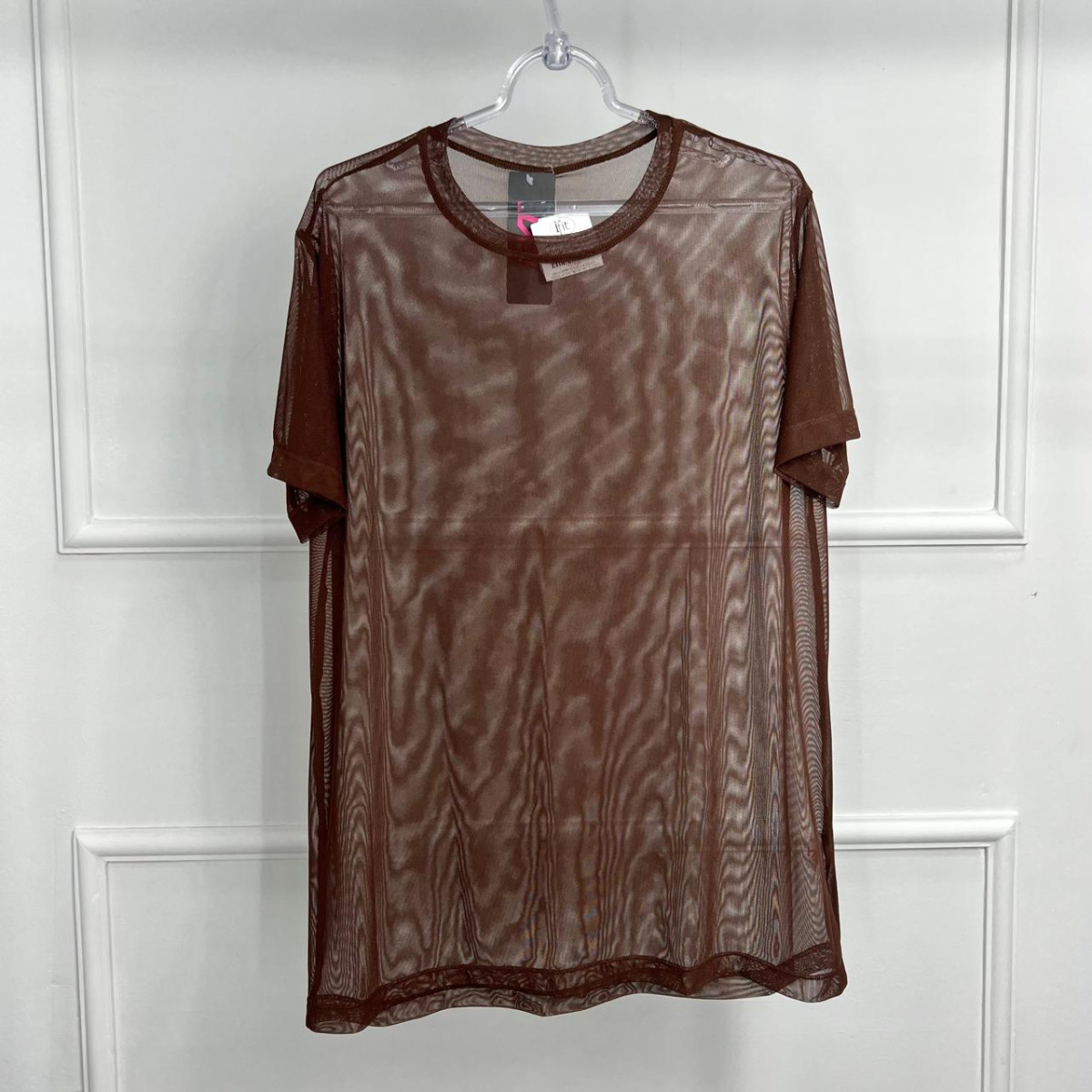 Camisetao plus de tule liso -  cacau - g1