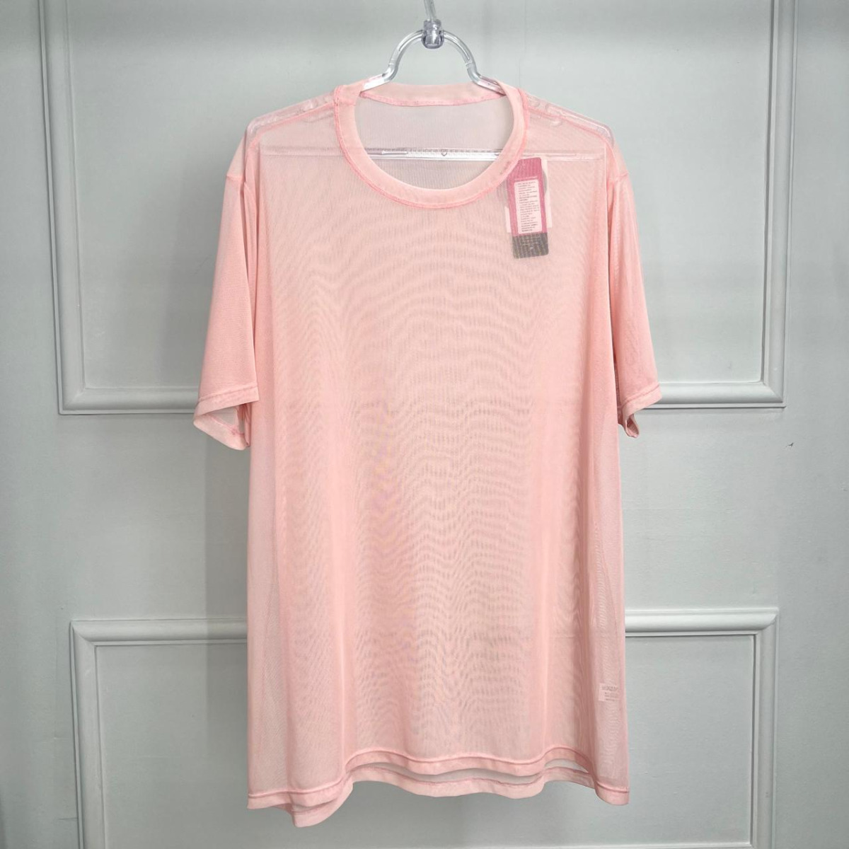 Camisetao plus de tule liso - rosa bebe - g1
