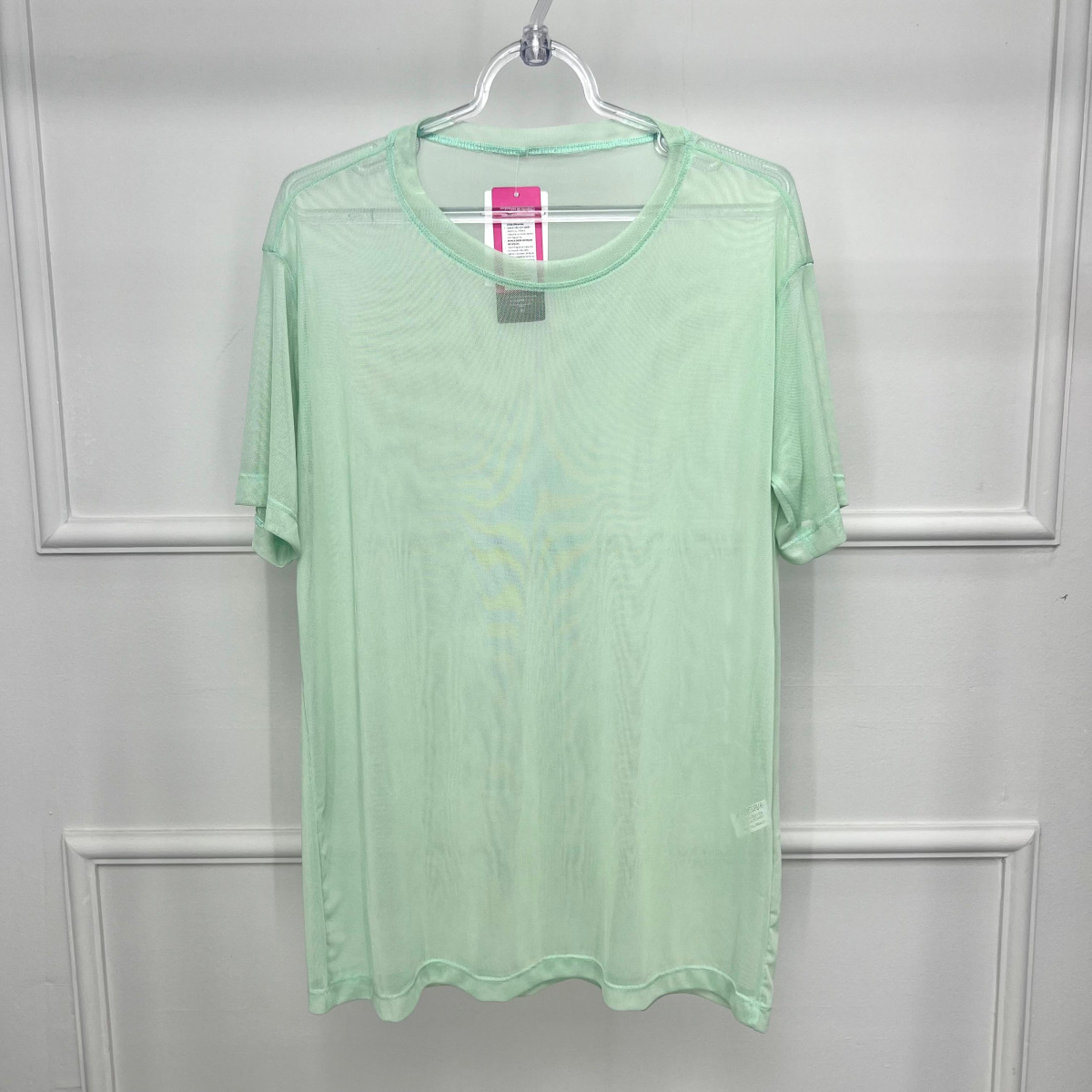 Camisetao plus de tule liso - verde menta - g1