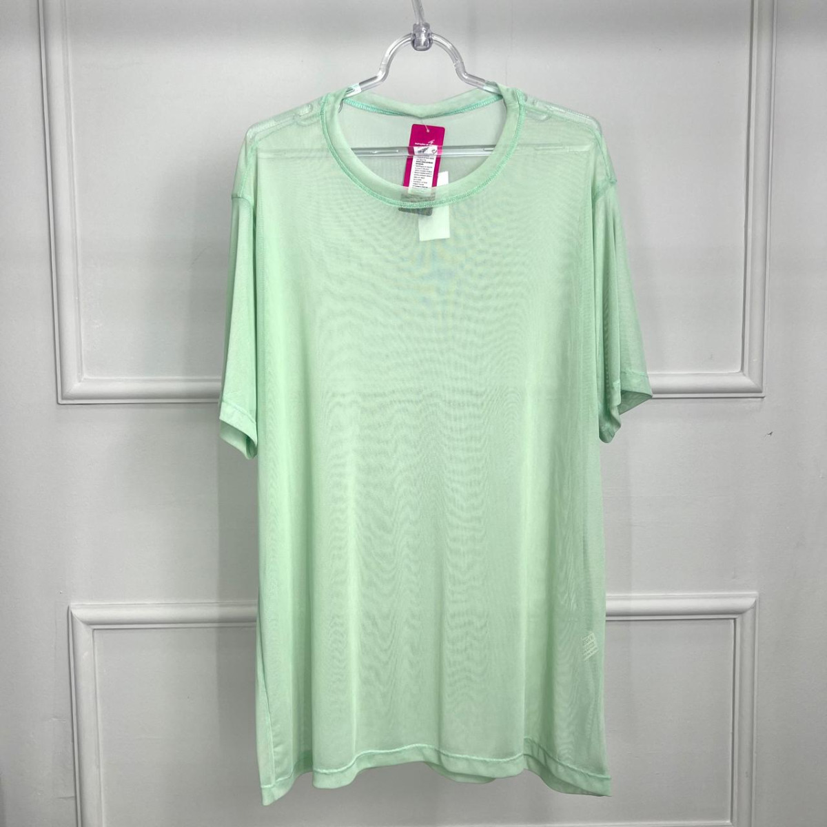 Camisetao plus de tule liso - verde agua - g1