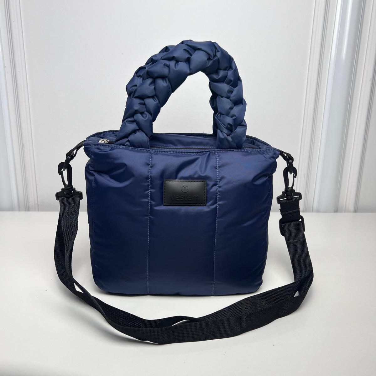 Mini bolsa trança matelassê - vestem - marinho escuro