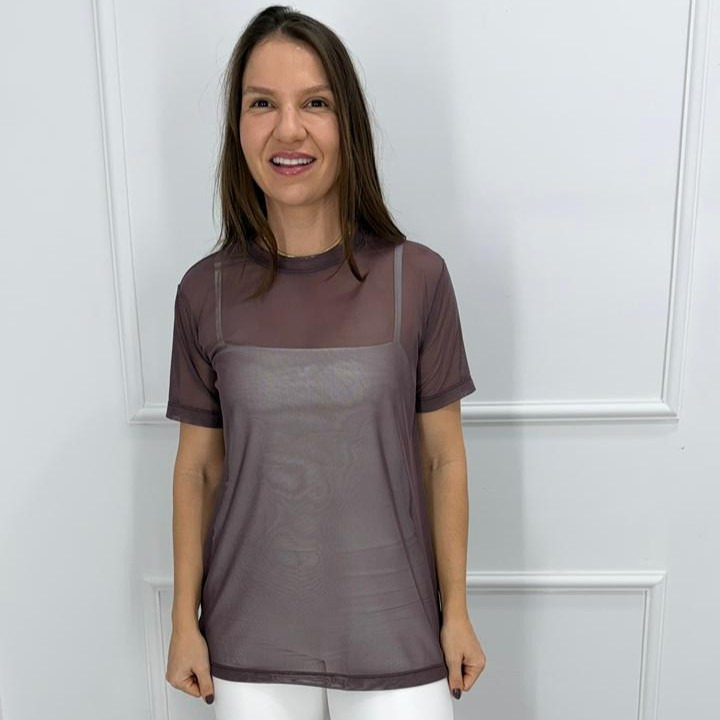 Camisetao de tule - satim - g/gg