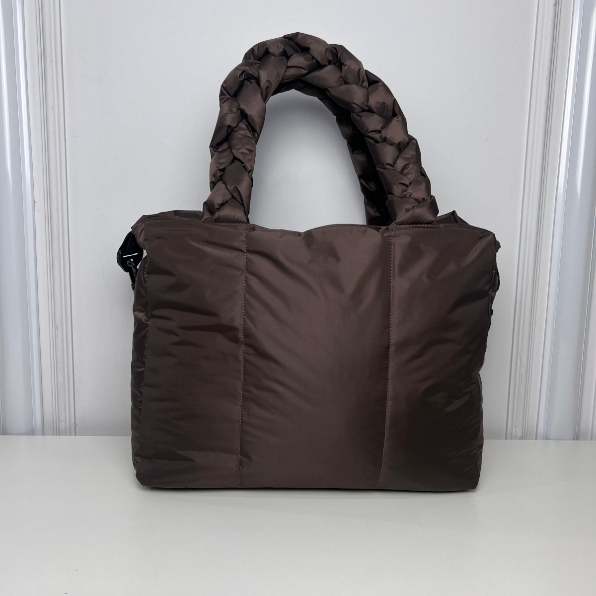 Bolsa trança matelassê - vestem - marrom coffe