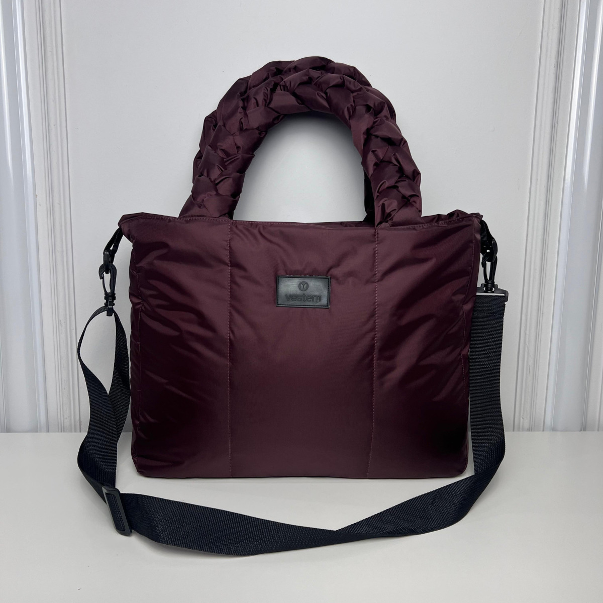 Bolsa trança matelassê - vestem - vermelho barolo