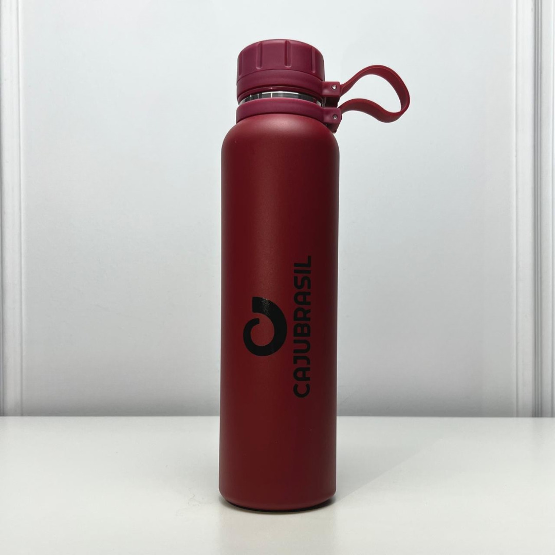 Garrafa térmica - caju brasil - 1 litro - vermelho divino