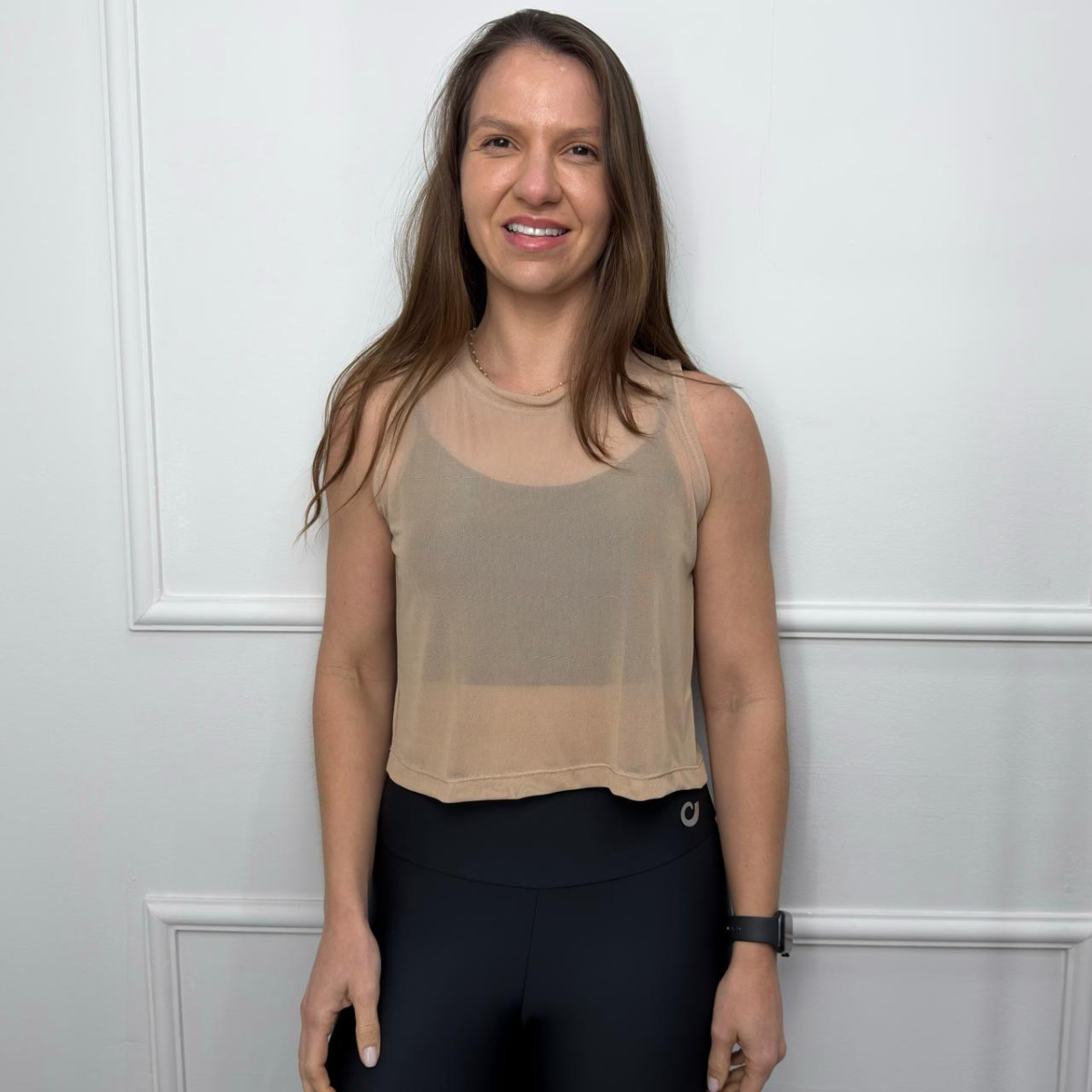 Cropped de tule - chocolate