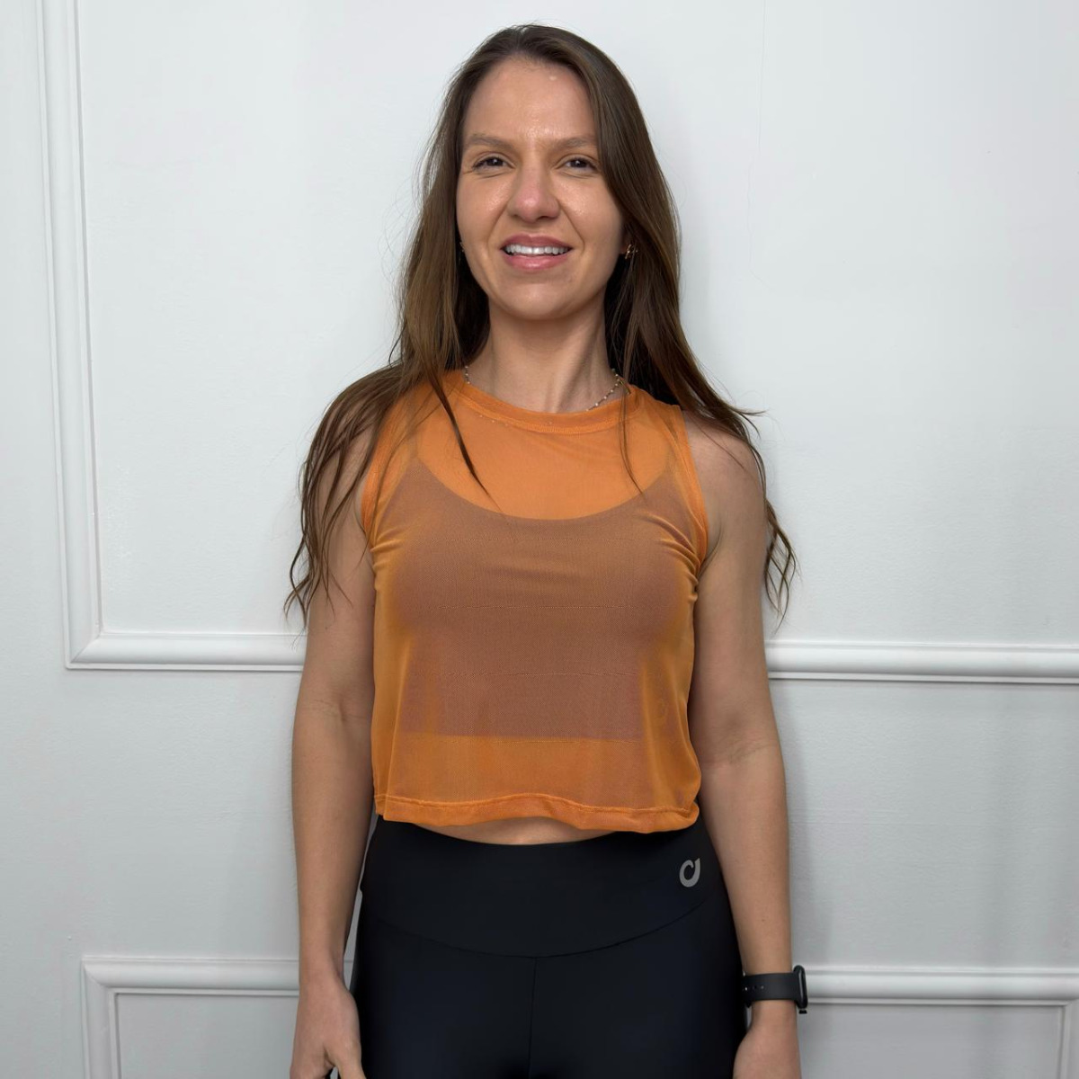 Cropped de tule - laranja