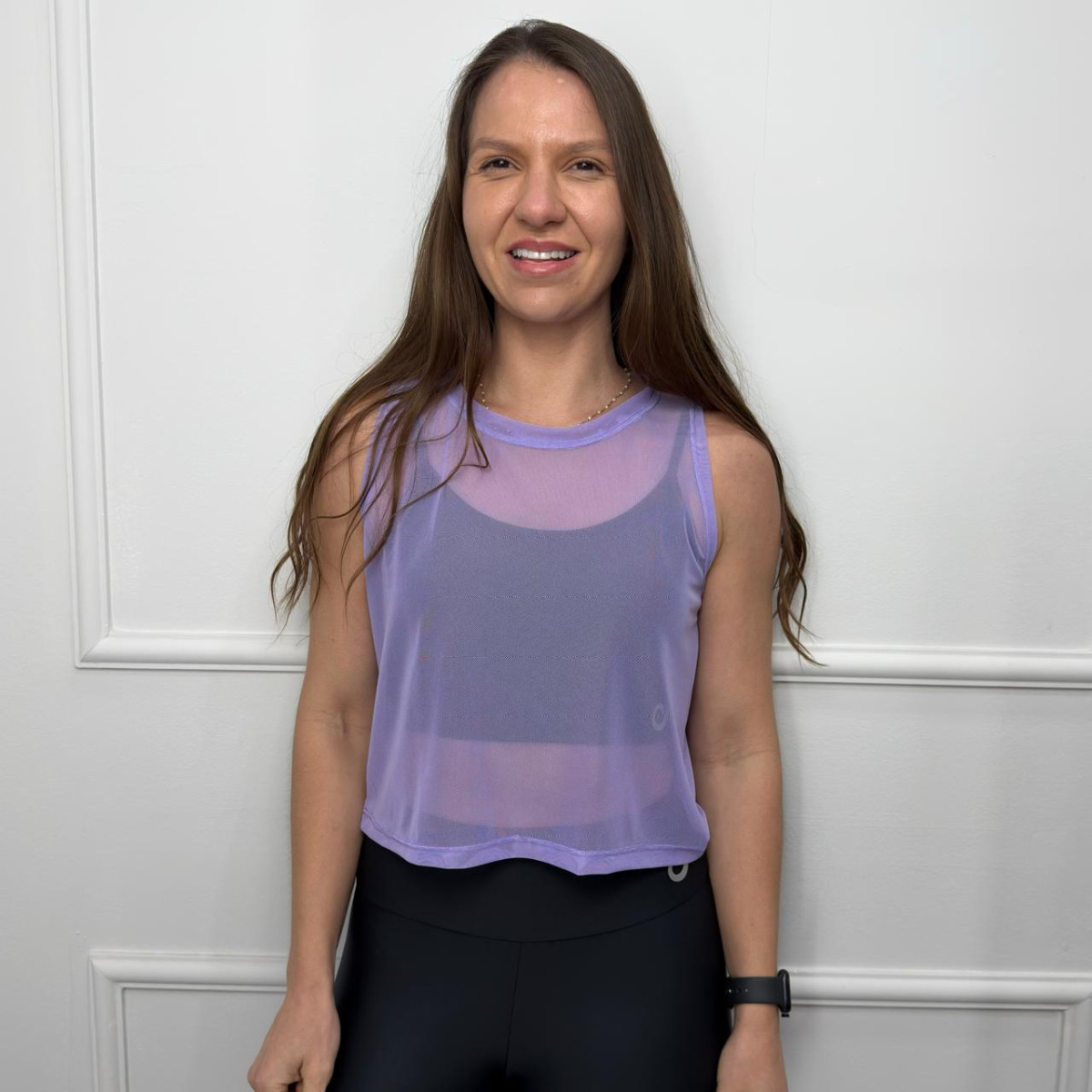 Cropped de tule - lilás