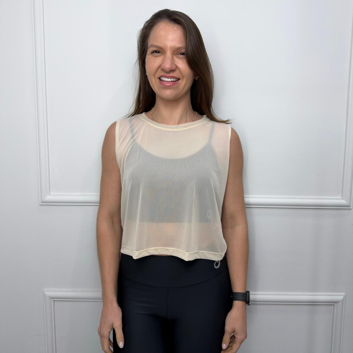 Cropped de tule - nude