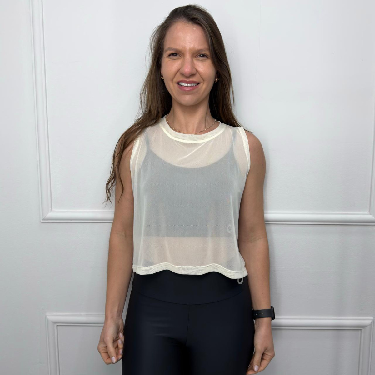 Cropped de tule - off white