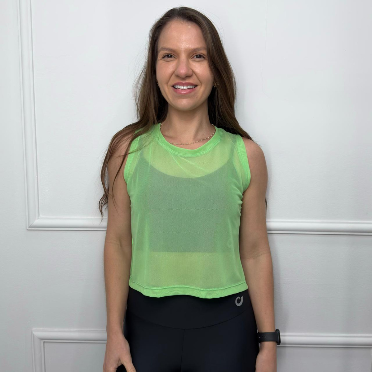 Cropped de tule - verde