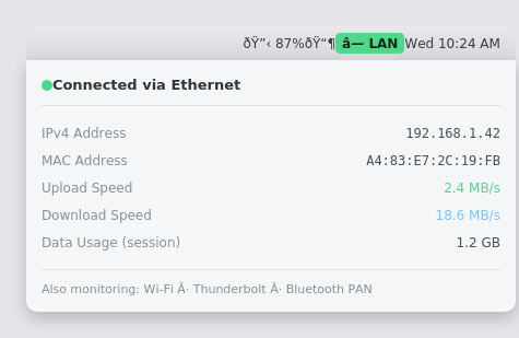 Ethernet Status: LAN Monitor 6.0