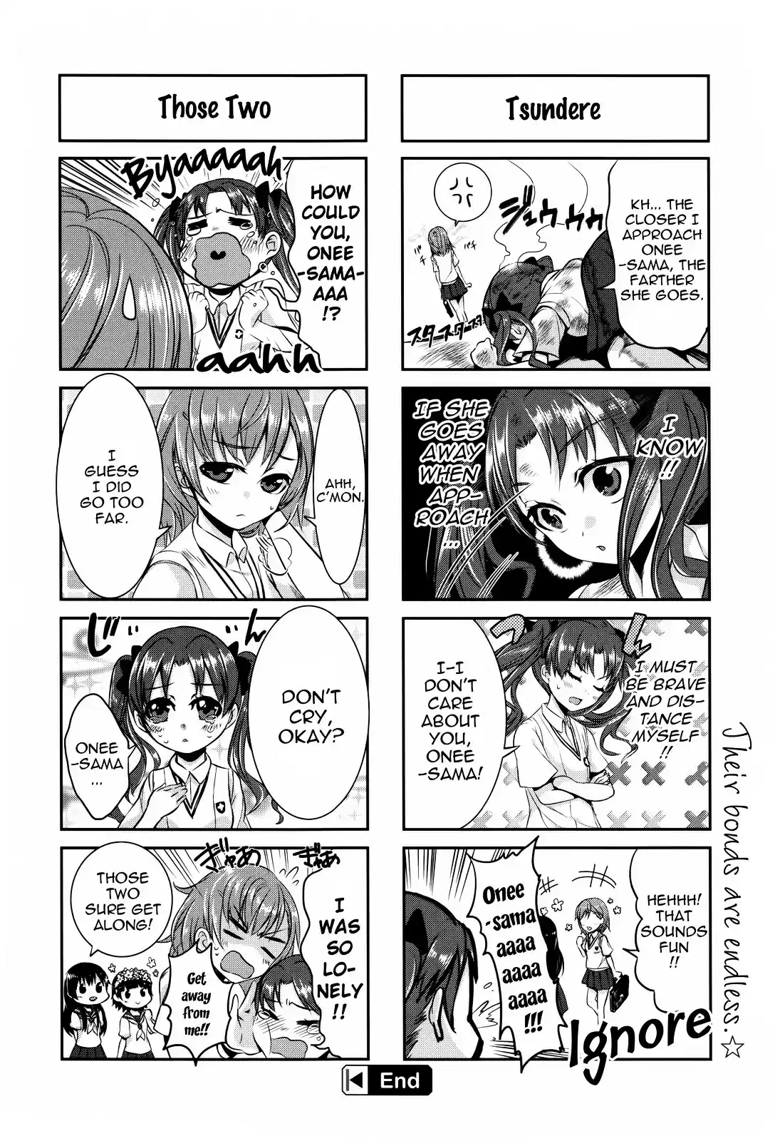 4 koma Koushiki Anthology Toaru Kagaku no Railgun x Toaru Majutsu no Index Vol. 2 Ch. 28 A Midsummer Girls Talk