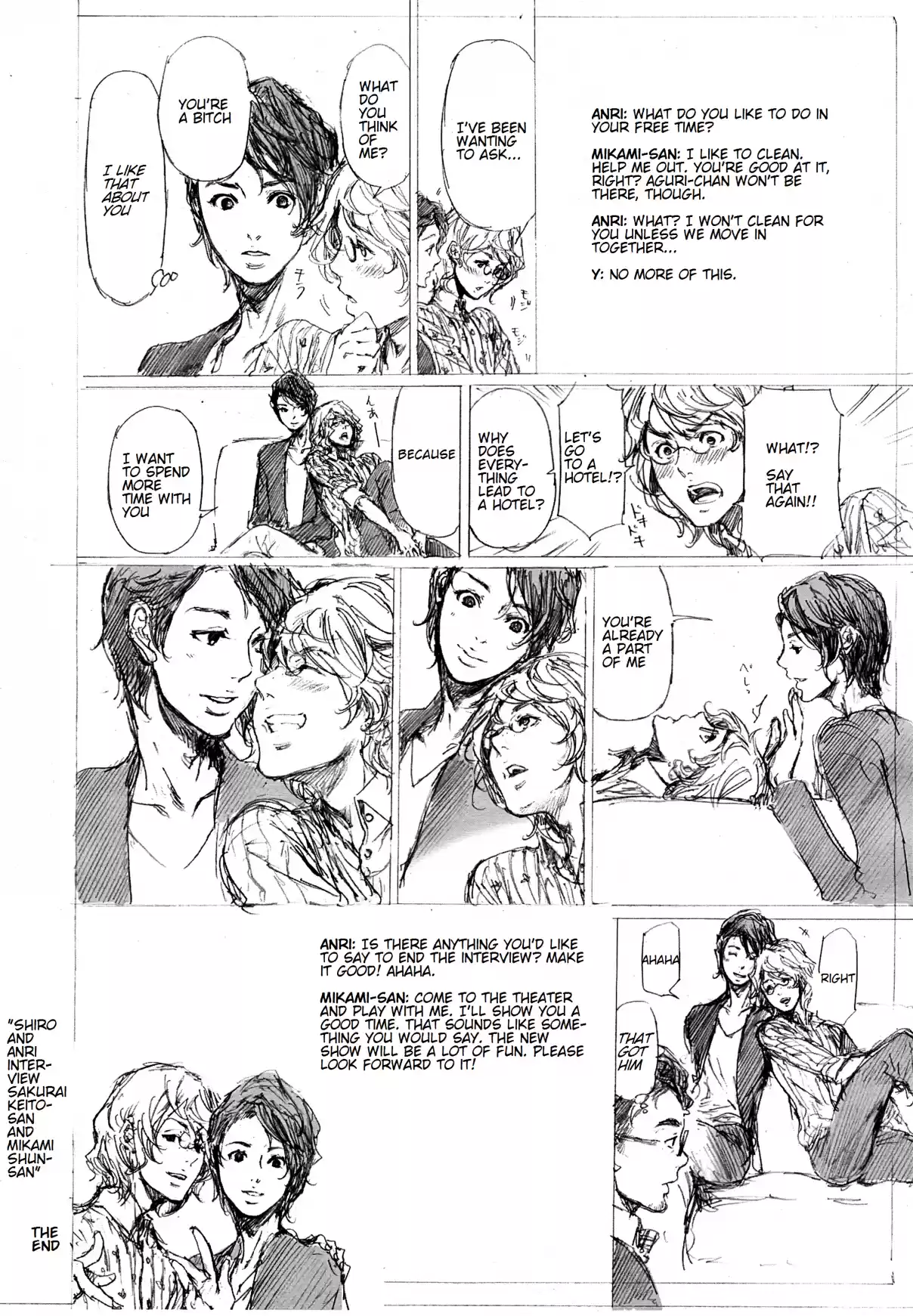 Adekan Vol. 11 Ch. 30.3 The Grave of Love (Middle Part 1) + Shiro and Anri interview Sakurai Keito and Mikami Shun [Part B]