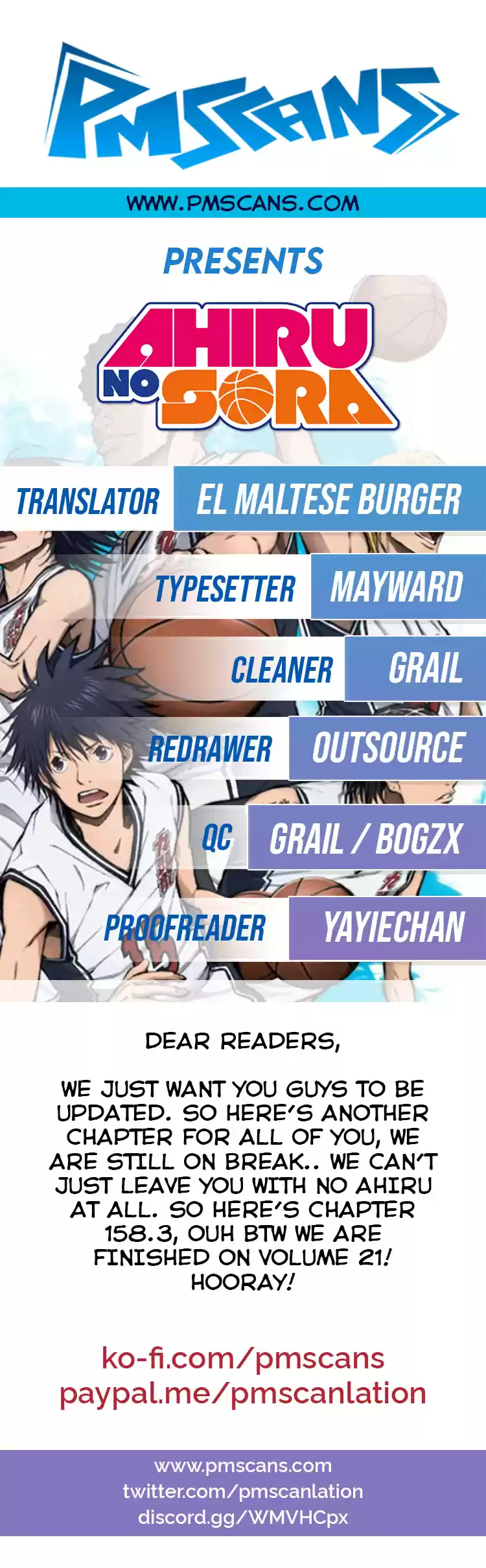 Ahiru no Sora Vol. 21 Ch. 158.3 Stop, Drop and Roll
