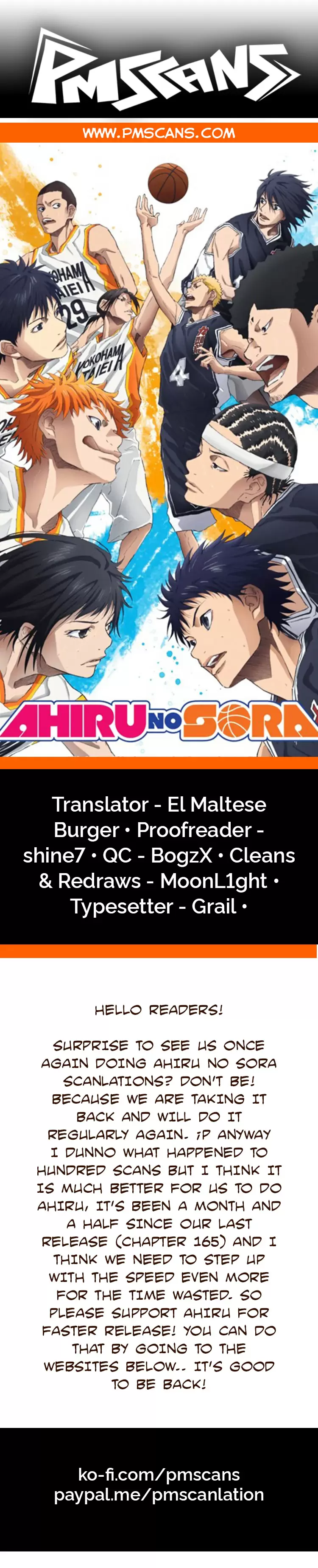 Ahiru no Sora Vol. 23 Ch. 166.1 Face the Wind & Run Complete